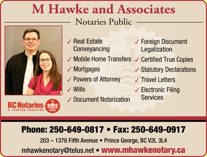 Hawke Marvin Notary Public Prince BC British Columbia Local