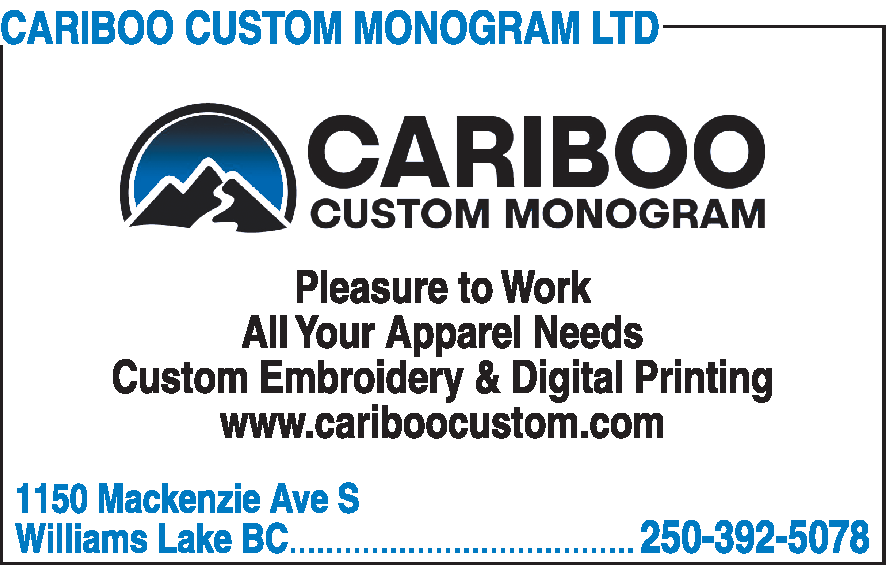 Cariboo Custom Monogram Ltd Williams Lake, BC British Columbia Local